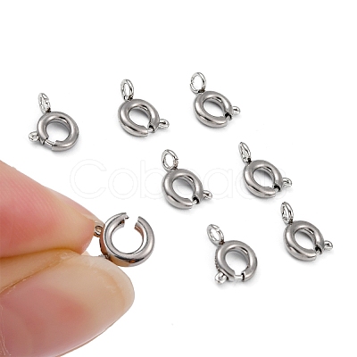 Tarnish Resistant 304 Stainless Steel Spring Ring Clasps STAS-R065-25-1