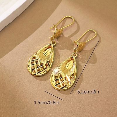 Hollow Brass Hoop Dangle Earrings for Women VK7557-1-1