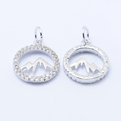Eco-Friendly Brass Micro Pave Cubic Zirconia Pendants X-KK-P133-12P-NR-1