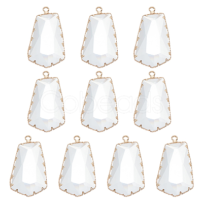 10Pcs Clear Glass Pendants GLAA-BC0001-37-1