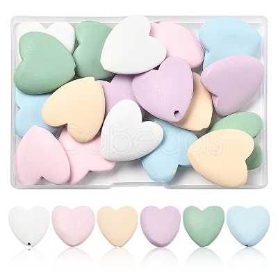 18Pcs 6 Colors Wood Beads WOOD-FS0001-44-1