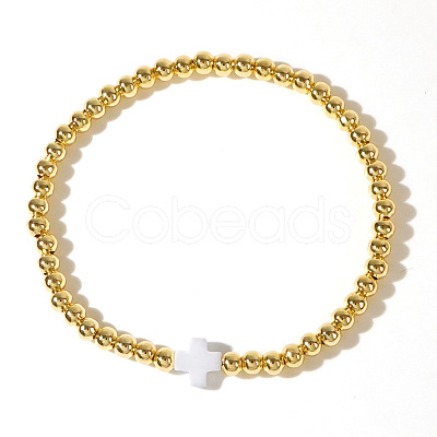 Brass Round Beaded Bracelets for Women SB9067-14-1
