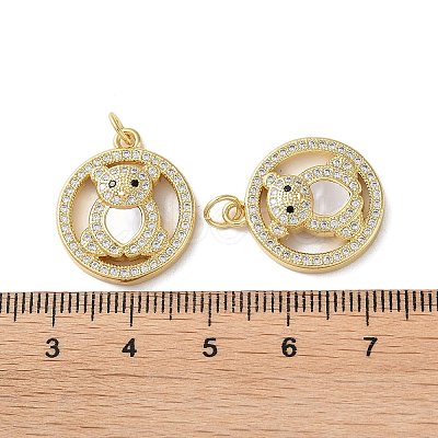 Brass Micro Pave Cubic Zirconia Pendants KK-B083-39D-G-1