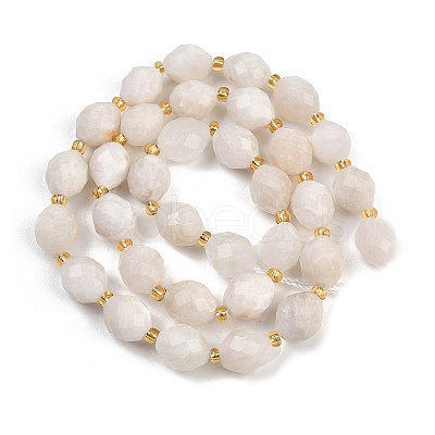 Natural White Moonstone Beads Strands G-N342-149I-13-1