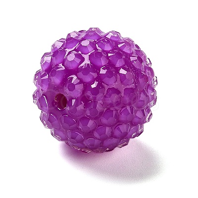 Chunky Resin Rhinestone Bubblegum Ball Beads RESI-S259-A-1