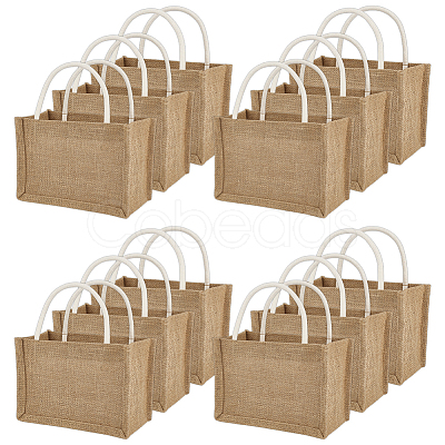Reusable Jute Tote Bags AJEW-WH0816-490-1