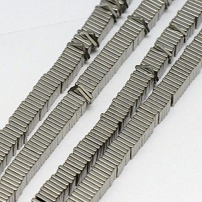 Electroplate Non-magnetic Synthetic Hematite Heishi Beads Strands G-J171A-4x4mm-02-1
