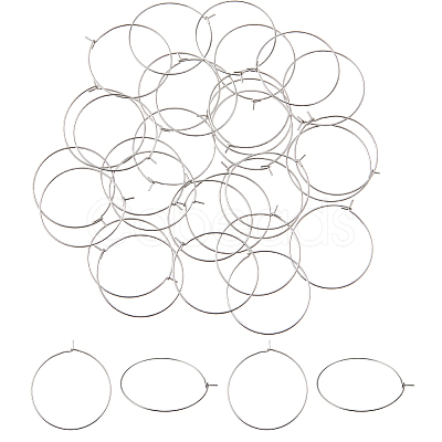 200pcs 316 Surgical Stainless Steel Hoop Earring Findings STAS-HS0001-26E-1