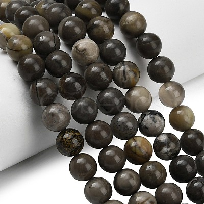 Natural Volcanic Agate Beads Strands G-G305-A01-10mm-1