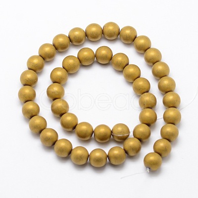 Electroplate Non-magnetic Synthetic Hematite Beads Strands G-R363-8mm-M-1
