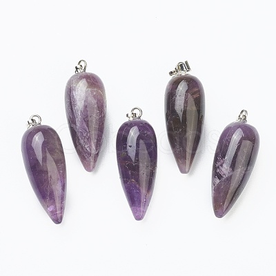Natural & Synthetic Gemstone Pointed Pendants G-F705-01P-1