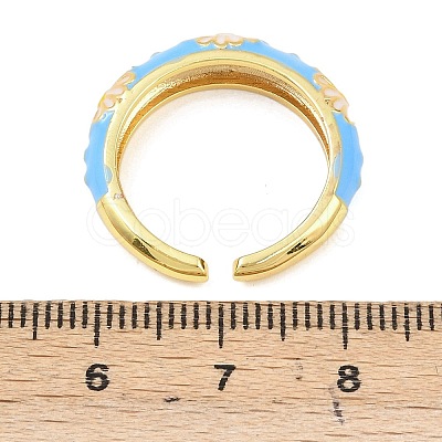 Brass Open Cuff Rings for Women RJEW-K305-03B-G-1