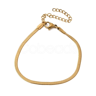 304 Stainless Steel Snake Chain Bracelets for Women BJEW-P389-01G-1