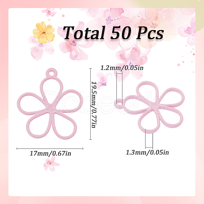 50Pcs Hollow Spray Painted Alloy Pendants FIND-SC0012-27C-1