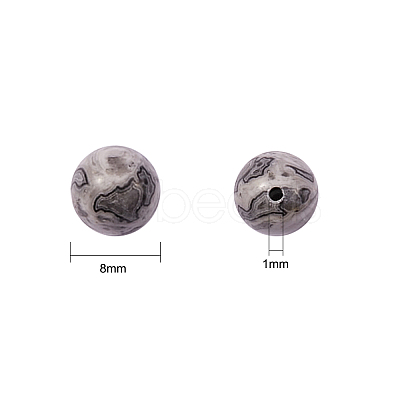 200Pcs Natural Map Stone/Polychrome Jasper/Picasso Stone/Picasso Jasper Beads G-CJ0001-61-1