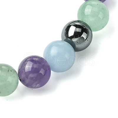 12Pcs 12 Styles Constellation Mixed Gemstone Round Beaded Stretch Bracelet Sets BJEW-JB10910-1