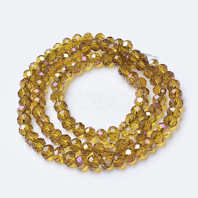 Electroplate Transparent Glass Beads Strands EGLA-A034-T3mm-F05-1