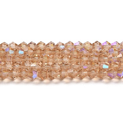 Transparent Electroplate Glass Beads Strands GLAA-F029-2mm-D12-1