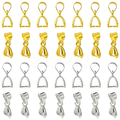 100Pcs 2 Colors Brass Ice Pick Pinch Bails IFIN-FS0001-48-1