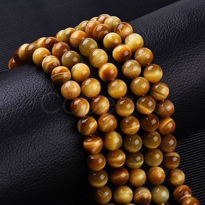 Natural Tiger Eye Beads Strands G-G099-10mm-9-1