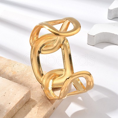 304 Stainless Steel Cuff Bangles for Women BJEW-B108-09G-1