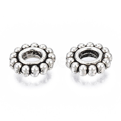 Tibetan Style Alloy Daisy Spacer Beads TIBEB-N005-077B-01-1