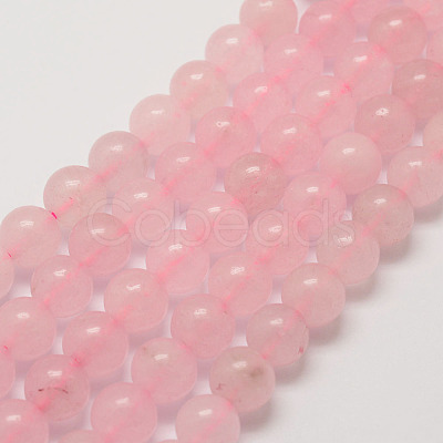 Natural Rose Quartz Bead Strands G-G735-46-12mm-1