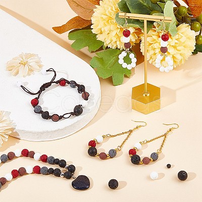 Synthetic Lava Rock Beads Strands G-S277-8mm-02-1