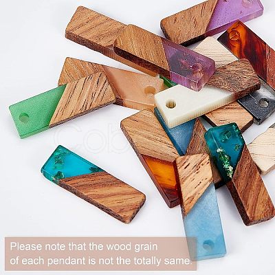 DIY 8 Pairs Rectangle Resin & Walnut Wood Earring Makings DIY-FH0001-87-1