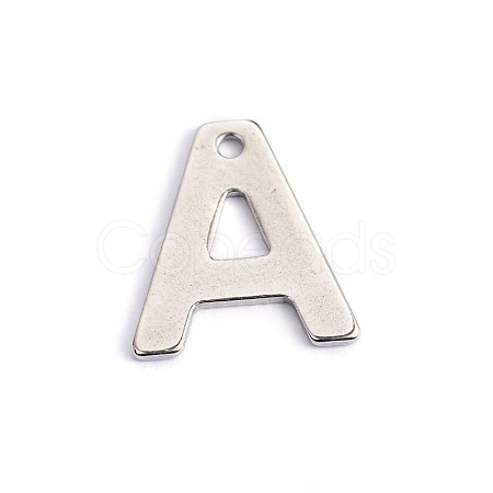 Tarnish Resistant 304 Stainless Steel Letter Charms STAS-O072-A-1