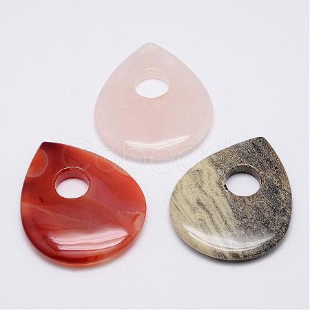 Natural Gemstone Big Pendants G-G647-17-1