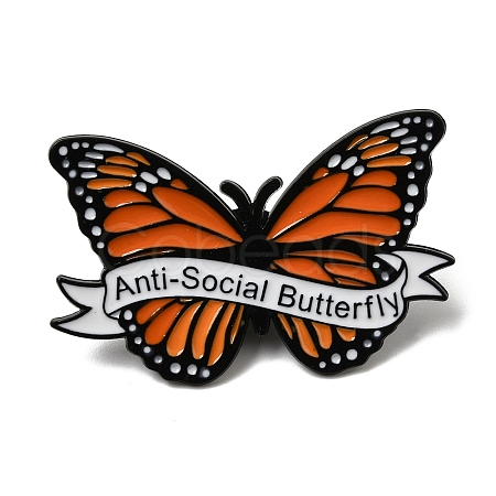 Butterfly with Word Enamel Pins LS-JEWB-L026-10EB-01-1