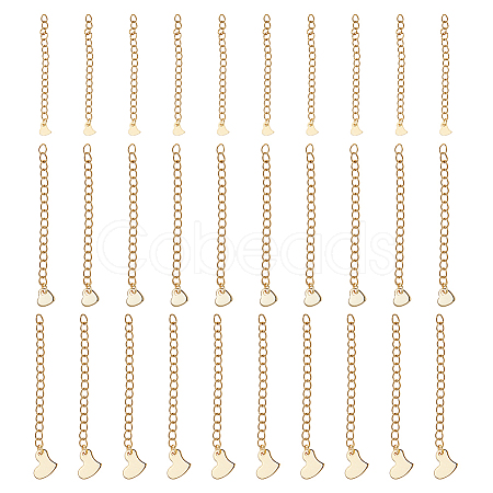 30Pcs 3 Styles 304 Stainless Steel Chain Extender STAS-DC0016-78G-1
