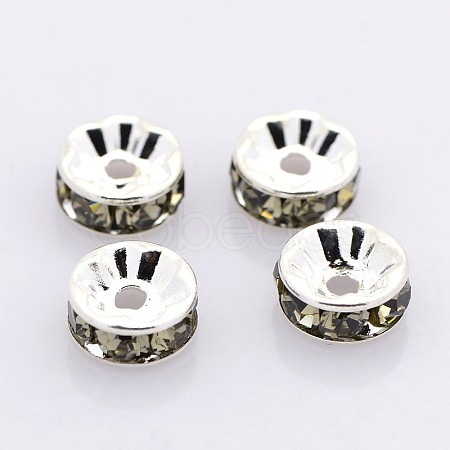 Brass Grade A Rhinestone Spacer Beads RB-A014-Z6mm-12S-1