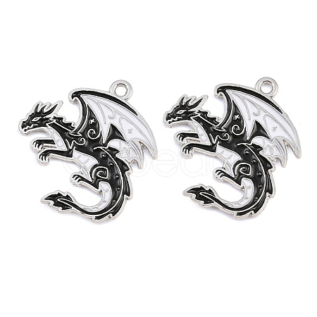 Alloy with Black Enamel Pendants AL-CBA2919-02P-09-1