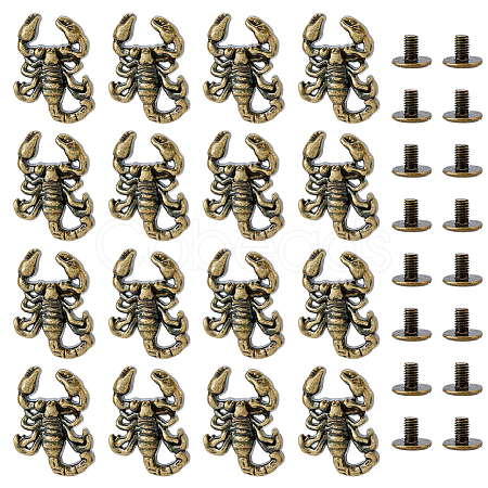 16Bags Scorpion Alloy with Iron Decorative Rivets BUTT-FH0001-035B-1