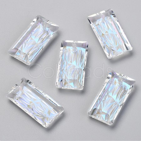 Embossed Glass Rhinestone Pendants GLAA-J101-07B-001MO-1