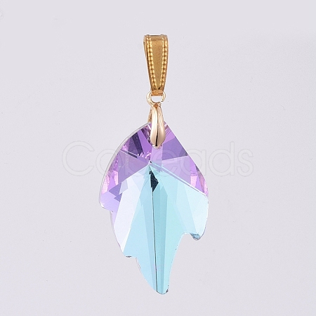 K9 Glass Rhinestone Pendants PALLOY-JF00446-04-1