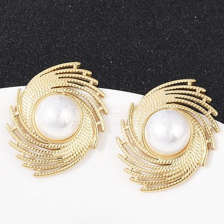 304 Stainless Steel Stud Earrings EJEW-G423-31D-G-1