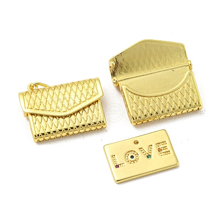 Golden Brass Pendants KK-L209-033G-1