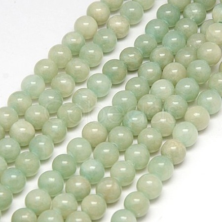 Natural Yellow Jade Beads Strands X-G-G598-6mm-YXS-07-1