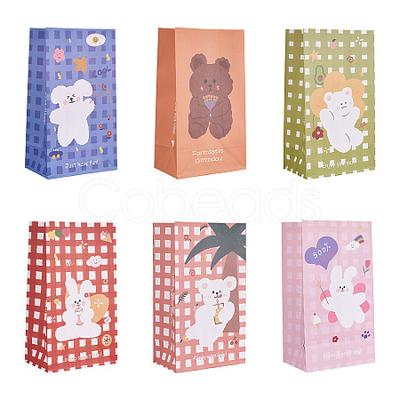12Pcs 6 Color Rectangle Paper Candy Bags CARB-MB0001-09-1