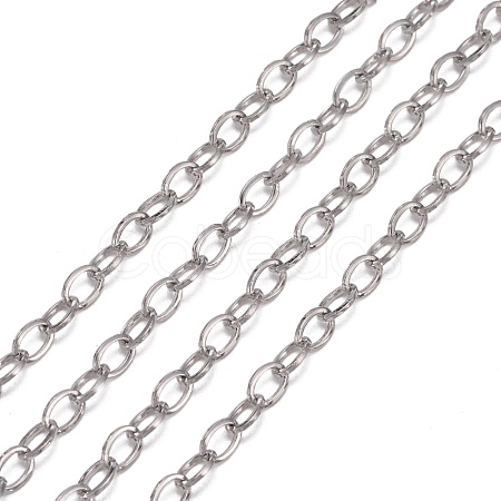 Tarnish Resistant 304 Stainless Steel Cable Chains CHS-K001-96-3.5mm-1