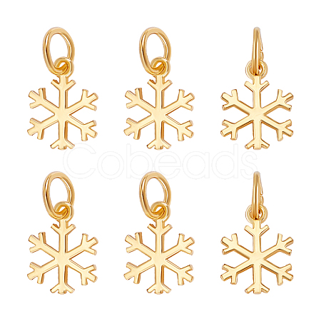 6Pcs 925 Sterling Silver Snowflake Charms STER-PH0003-26-1