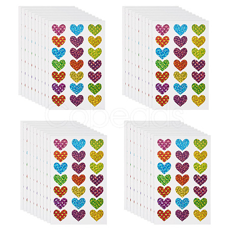 Heart Plastic Stickers DIY-TADJ0002-006A-1