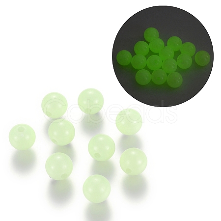 Luminous Acrylic Round Beads LACR-R002-8mm-01-1