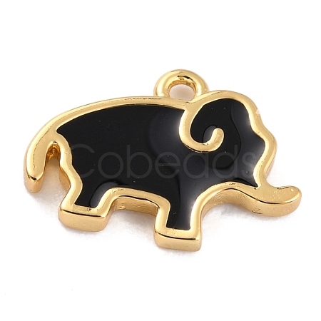 Golden Brass Enamel Pendants KK-P197-09A-G-1