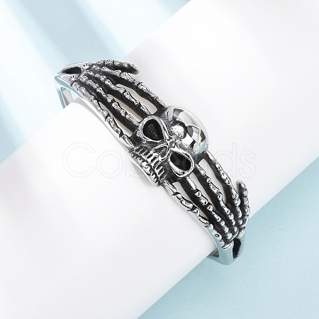 316 Surgical Stainless Steel Cuff Bangles BJEW-C142-01E-AS-1