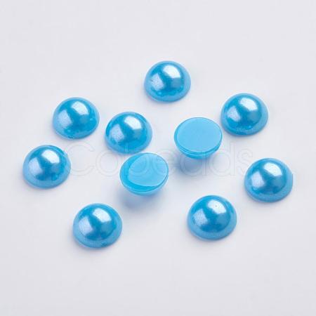 Spray Painted Imitation Pearl Acrylic Cabochons ACRP-F001-5mm-FP16-1