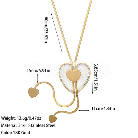 Bohemian Style 304 Stainless Steel with Acrylic Lariat Necklaces for Women FS-WG34D78-01-1
